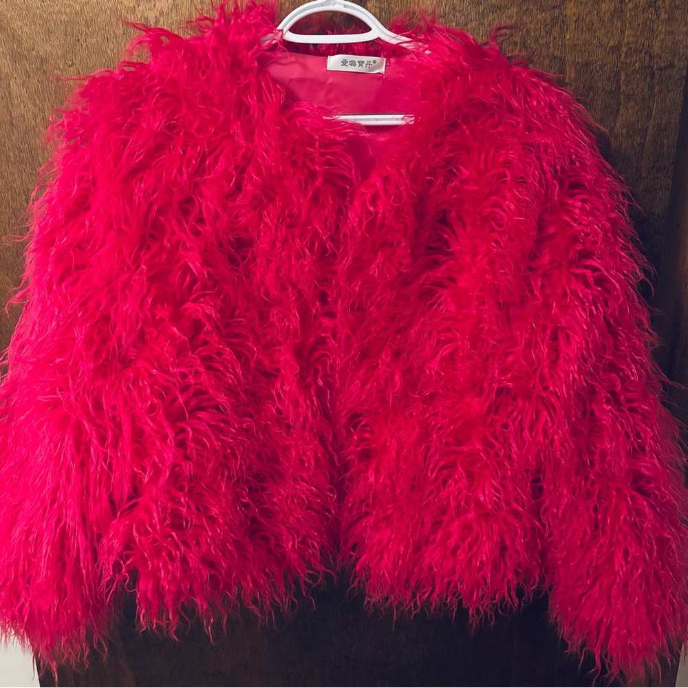 Vibrant Pink Faux Fur Jacket